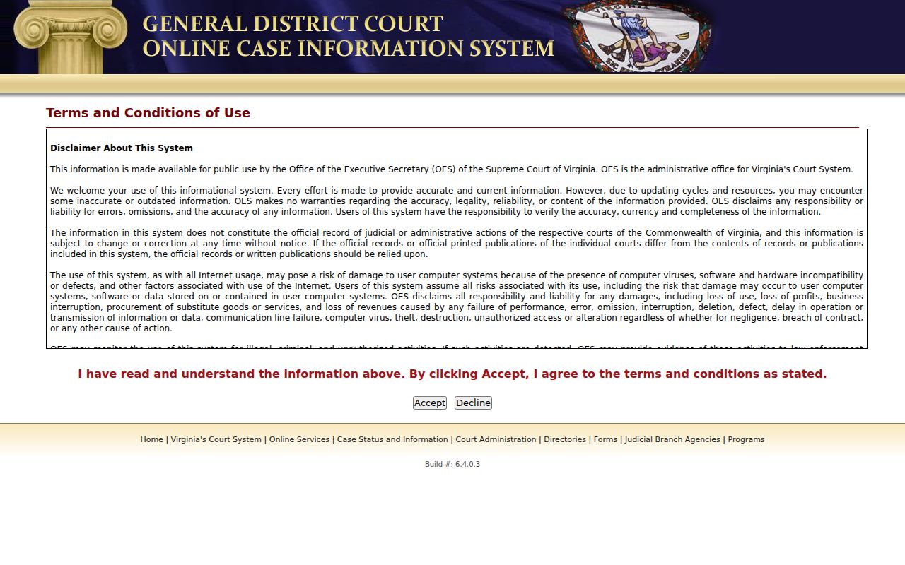 Highland County criminal court case search in the General District Court system