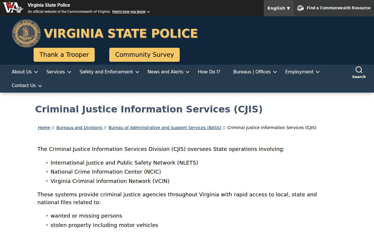 Highland County criminal history CCRE information page