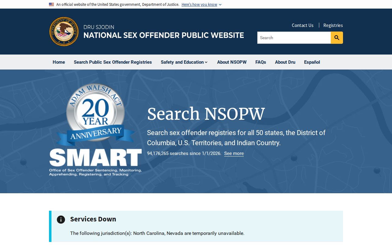 Highland County sex offender search through the national registry interface